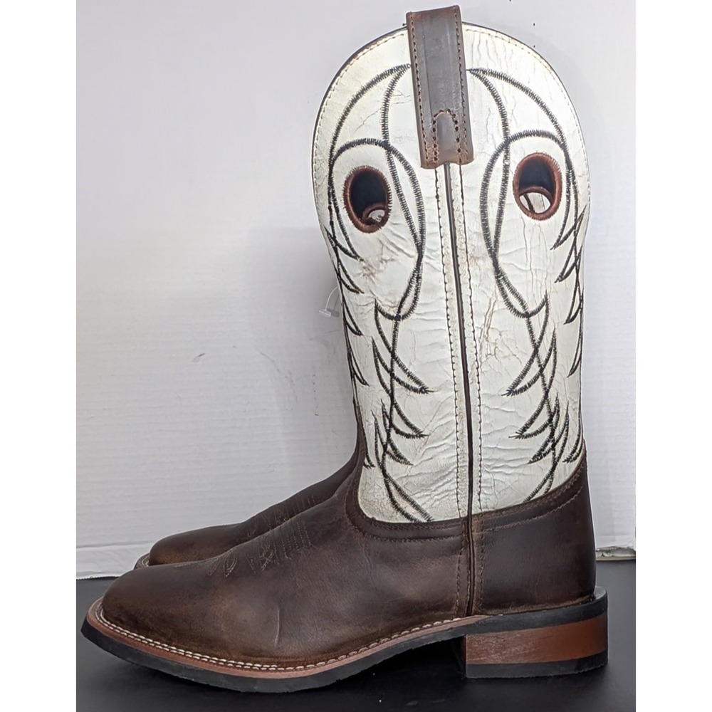 Laredo Men's Boots Ripley Cowboy Approved Western Rodeo Work Brown White Size 8